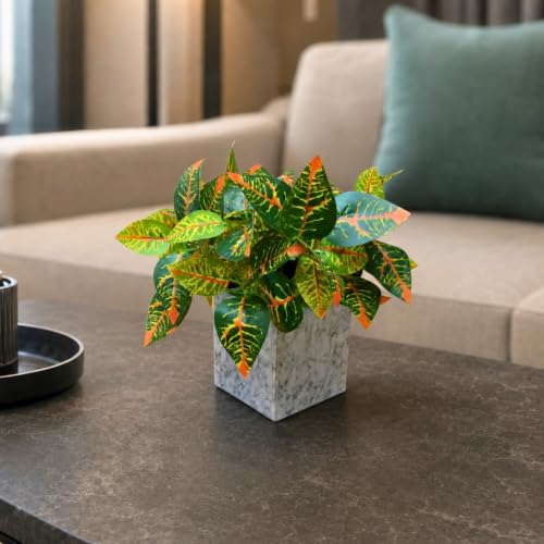 Image of fancymart Artificial Plant with Real-Touch Leaves in Pot, 25 cm, Indoor Tabletop Item for Home Decor, Office, Living Room