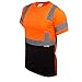 New York Hi-Viz Workwear BFS8511 High-Visibility Class 3 T Shirt with Moisture Wicking Mesh Birdseye, Black Bottom (Large, Orange)