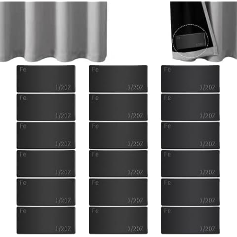 YINARONG 18 Pieces Adhesive Curtain Weights Black Window Curtain Pendant Iron Wights Tablecloth Weights with Metal for Home Curtains Tablecloth Flags Cover