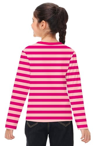 Image of Remimi Kids Striped Shirts Long Sleeve Boys Girls Crew Neck Holiday Tshirts 3-14 Years