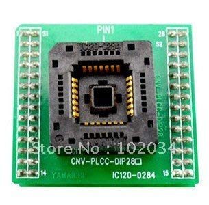 Wiring Connecting Terminals - 100% IC120-0284 PLCC28 1.27MM IC Test Socket/Programmer Adapter/Burn-in Socket(CNV-PLCC-DIP28)