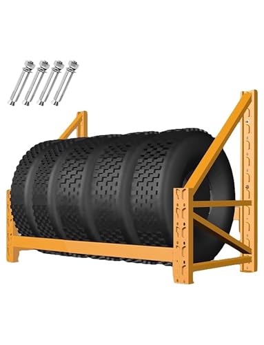 Supporto Per Pneumatici Da Parete Per Impieghi Gravosi: Contiene 4/6 Pneumatici, Spazio Salvaspazio Per Cerchi E Pneumatici Per Auto, Organizer Per Garage E Officine Di Riparazione Auto, 120 X 55 X 8