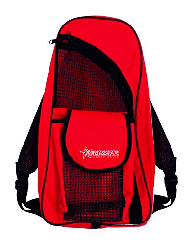 Abysstar Red Nylon Backpack with Rubber Mesh 74 x 32 cm, 74X32 cm