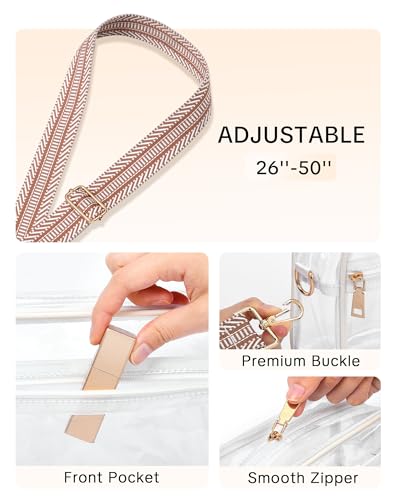 Image of BS-VOG Clear Crossbody Bag Stadium Approved, Clear Purses for Women, Small Stadium Bag for Events Concerts Sports Fans