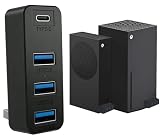 Hub USB 3.0 a 4 porte per Xbox Series X|S, adattatore di espansione splitter USB ad alta velocità da 5 Gbps per Xbox Series Accessori per dischi rigidi esterni, cuffie wireless e altro