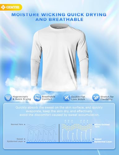 GEMYSE Men's Long Sleeve Shirts Sun Protection Athletic Breathable Moisture Wicking Rash Guard Shirt for Fishing Workout4