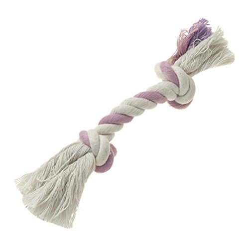 Ruilogod 7 インチ 犬 コットン 編みこみ 骨 噛む ロープ 結び目 綱引きおもちゃ
