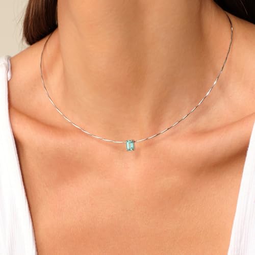 Aura Pearl Paraiba Green Garnet Necklace，925 Sterling Silver Pendant Necklace Jewelry for Women — view 3