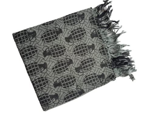 MILSPEC SURPLUS Grenade Shemagh Scarf Desert Head Cover Keffiyeh Neck Wrap Paintball Army Tactical Scarves (Grey) - Image 6