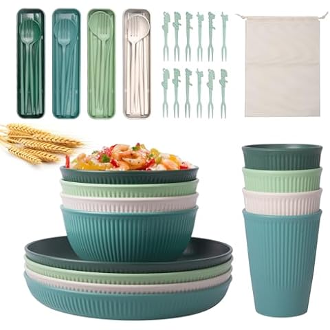 45Pcs Unbreakable Camping Cutlery Set Cover