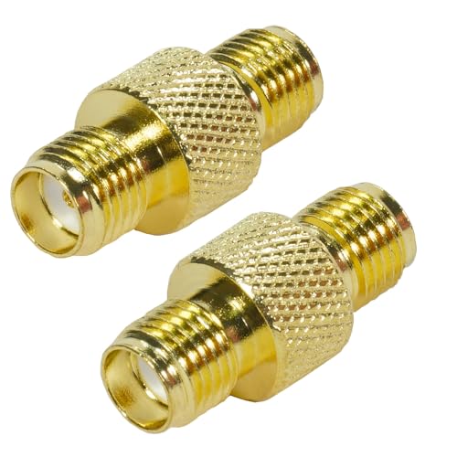 Fohevers 2 Pcs SMA Female Jack to Female Adapter RF Coaxial Coax Antenna Connector for Satellite LNB Freesat, TV Antenna