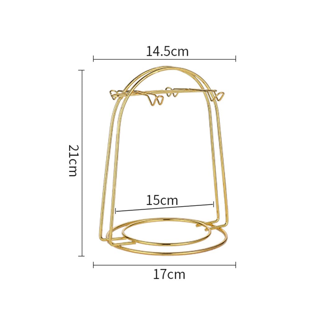 Portatazze Da Caffè Quadrato In Ferro – Organizer Per Tazze E Piattini, Design Elegante Oro Per Cucina E Bar