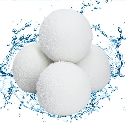 AQUIVENCIA 4 Pack Reusable Scum Balls for Hot Tubs & Spas – Washable Oil Absorbing Sponge Balls for Pools, Jacuzzis, and Bathtubs – Extends Filter Life, Eliminates Oils & Foam