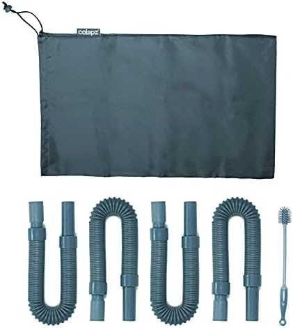 Colapz Caravan Accessories - Collapsible Flexible and Extendable Caravan Waste Pipe System (4 x 1M Pipes, Carry Bag, Cleaning Brush)
