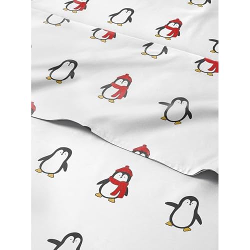 Christmas Sheet Set, Winter Bears, Holiday Xmas Bedding Set - Queen Size | 4 Piece, Deep Pockets, Snug Fit, Wrinkle Free, Cozy Cooling Festive Winter, Holiday Sheets for Women, Men, Kids & T