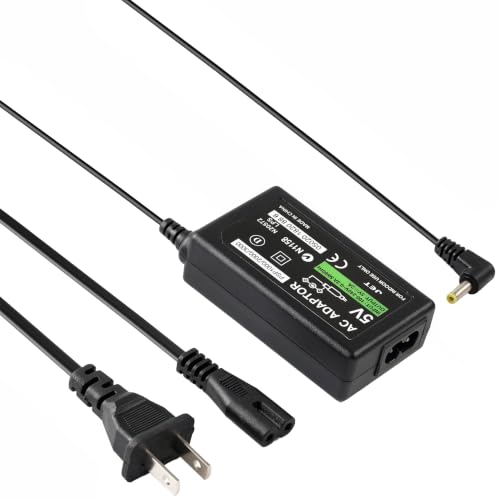 Image of Funturbo PSP Charger, PSP Portable Charger Set for PlayStation Portable PSP 3000 2000 1000 AC Adapter and Mini USB Cable Charger Cord