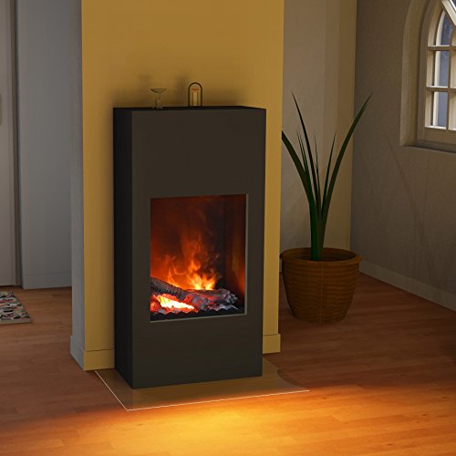 Preisvergleich Produktbild Bergamo Simplico [Elektrokamin Opti-myst]: Ohne Heizung - Alu-Flamebed (Schwarz) - Schwarzgrau