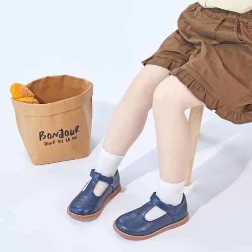 Image of GINFIVE Toddler Girls Dress Shoes Little Kids Flats School Mary Janes Shoes