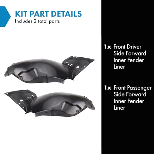 Image of TRQ Front Inner Fender Liner Set Compatible with 2008-2013 INFINITI G37 IN1248112 IN1249112