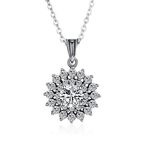 Bijoux non allergiques de haute qualité : collier tournesol en argent S925 avec pierre