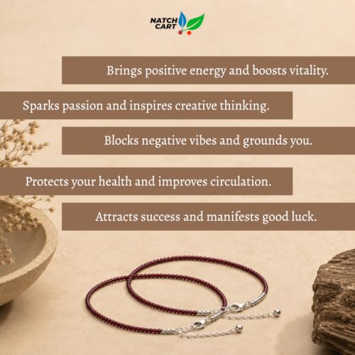 Image of Raw Pyrite, Money Magnet, Dhanyog, Garnet, Black Obsidian Evil Eye Anklet | Stone of Money, Protection & Power | Natural Healing Crystal Anklet for Women | Spiritual Jewellery for Women | Gift for Woman & Girlfriend