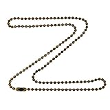 DragonWeave 2.4mm Antique Brass Ball Chain Necklace with Extra Durable Color Protect Finish - 30 Inches