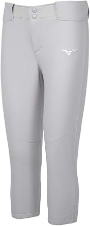 Mizuno Womens Belted Stretch Fastpitch Softball Pant, Grey, Small