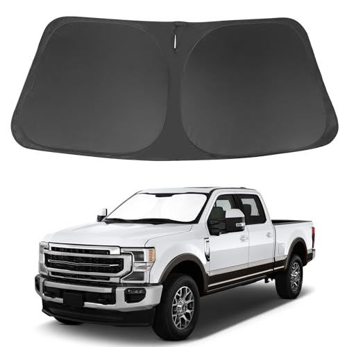 Image of Windshield Sun Shade Custom Fit for 2017-2022 2023 2024 2025 2026 Ford Super Duty F250 F350 F450 F550 Accessories Front Window Sunshade Keep Car Cooler
