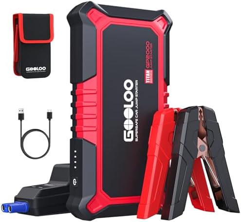 GOOLOO Arrancador de Coches, 2000A Arrancador de Baterias de Coch...