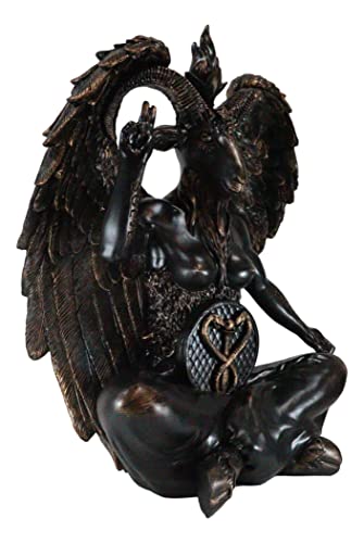 Figura decorativa Baphomet 24.25 pulg. en resina pintada miniatura 5