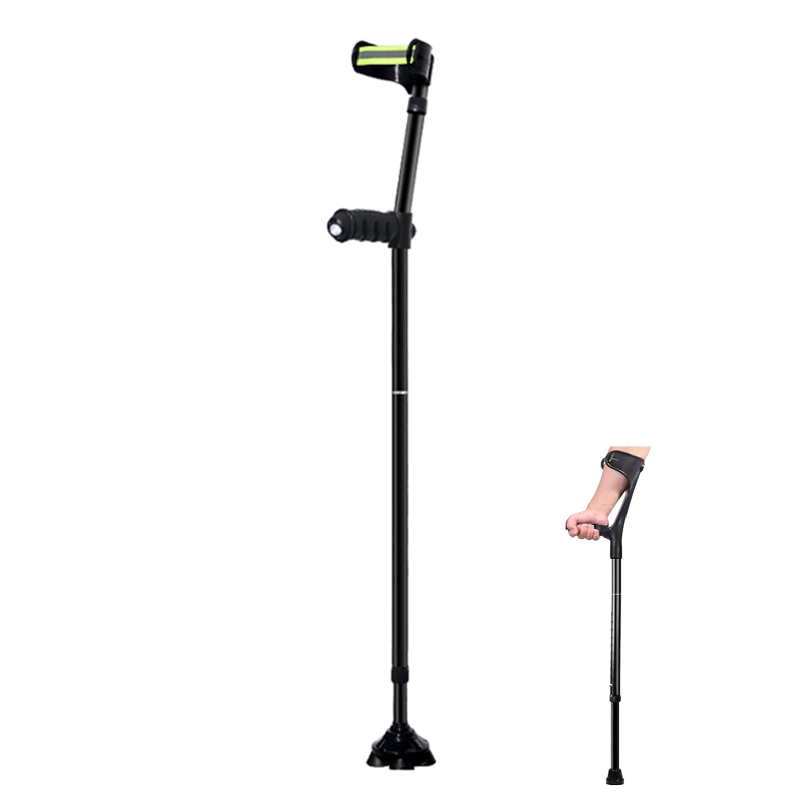 Plegable Antebrazo Muletas para Adultos, Regulables en Altura Extensible de Aluminio para Caminar y Andar