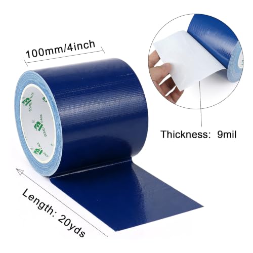Image of BOMEI PACK 1Pack 4inch Duct Tape Heavy Duty Waterproof Dark Blue 9Mil 20Yds