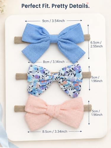 Image of POLKA TOTS Baby Hairbands for Kids Girl | Cute Stretchable Hair Bands for Baby Girls | Kids Hair Accessories | Elastic Infant Hairband | Toddler Hair Clips (Pack of 3)