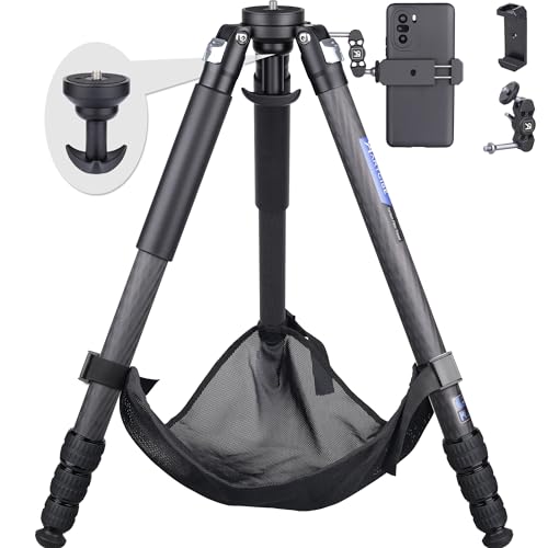 ARTCISE ET80C Carbon Fiber Tripod, 32mm Tube Heavy Duty Camera Tripod with 65mm Bowl Adapter, Max Load 44lbs/20kg, 63in Height for Telephoto Lens(Free Stone Bag+Magic Arm+Phone Clip)