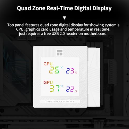 Image of Thermalrlght Phantom Spirit 120 Digital SNOW CPU Air Cooler, 7 Heat pipes CPU Cooling,Double Tower Cooling,Support for AM4 /AM5 /Intel lga1700 /115X /1200 /1851,Magnetic Attraction-Digital Screen Top Cover
