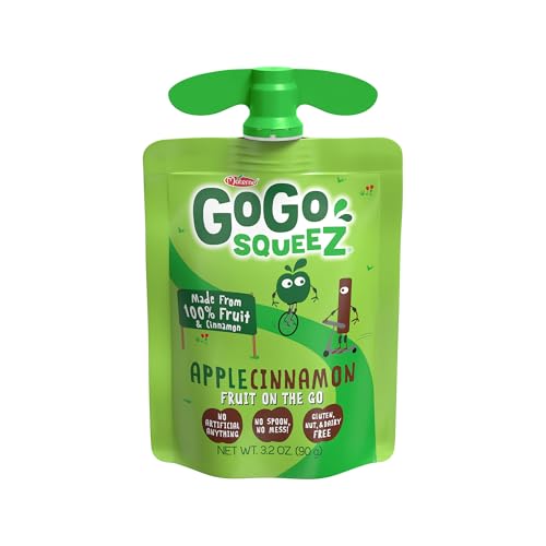 GoGo Squeez Applesauce, Apple Cinnamon, 3.2 Oz, 4 Ct