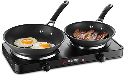 Kitchen Countertop Cast-Iron Double Burner - Stainless Steel Body – Sealed Burners - Ideal For Rv, Small Apartments, Camping, Cookery Demonstrations, Or As An Extra Burner – By Durabold #TOP1