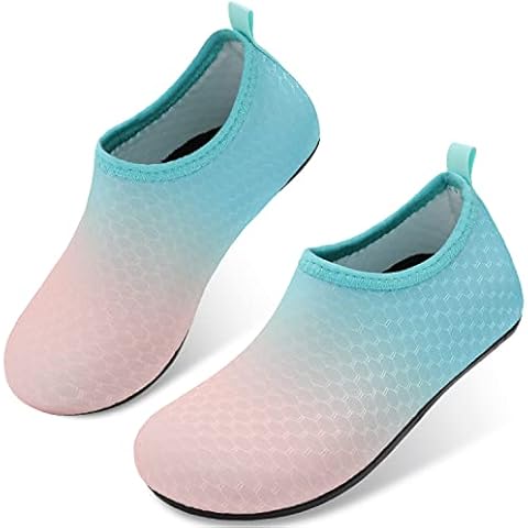 JOINFREE Toddler Kid Water Shoes Aqua Shoes Swimming Beach Athletic Shoes for Boys Girs Blue Orange 12.5-13 Little Kid Cover
