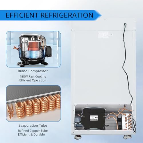 Image of 58L Lab Freezer, -86℃ / -122.8℉ Ultra Low-temp Refrigerator, Lab Cryogenic Freezer with Door Lock, Wheel for Scientific Research