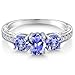 Imagen de 1.79 ct ovalado azul tanzanita 925 anillo de plata de ley