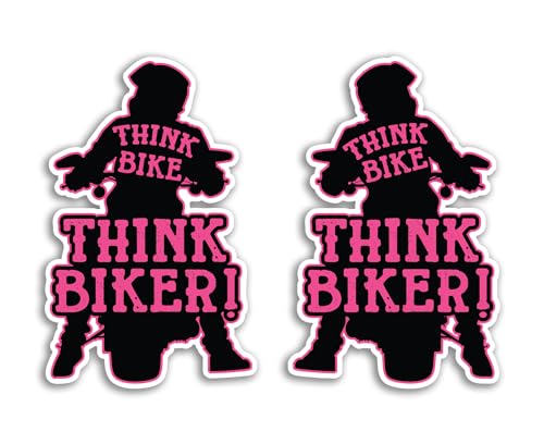 2 x 15cm Think Bike Vinyl Stickers - Biker Motorbike Motorcycle Awareness Warning Bumper Safety Car Vehicle Van Sign Decal Sticker #81845