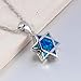 CiNily Star of David Necklace for Women Men, 14k White Gold Plated Double Sided Opal Pendant Jewish Star Pendant Necklace Hexagonal Pendant Hanukkah Gifts