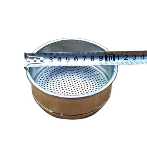 4" Diameter, 304SS Integrated Lab Test Sieve, φ10cm, Round Hole Perforated Filter Strainer for Industrial Laboratory (3mm Round Hole)