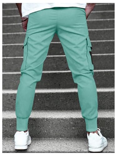 WDIRARA Men's Drawstring Elastic Waist Long Cargo Pant Loose Fit Trousers with Multiple Pockets2