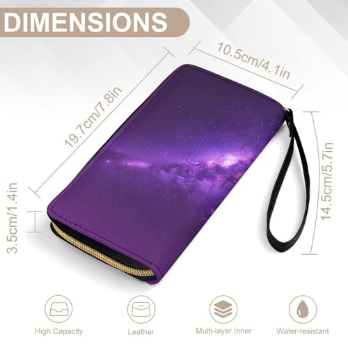 Portable Rope Printed Wallet for Women, Multi-layer Inner, Water-resistant, Ideal for Holiday, Space Galaxy2