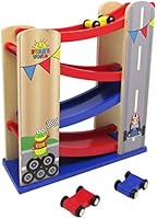 Ryan's World - Ramp Racer - Wooden Car Race Track with 4 Wooden Race Cars