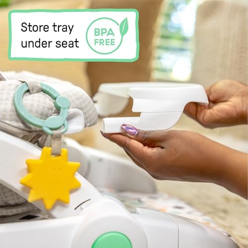 Ingenuity Prop Spot Bebek İçin Oturmayı Öğrenme Yer Koltuğu, Çıkarılabilir Tepsi, 2 Bağlanabilir Oyuncak, Yüz Üstü Geçirilen Zaman Matı, Üniseks, 4 İle 12 Aylık Arasındaki Bebekler İçin, Loni - Görsel 5