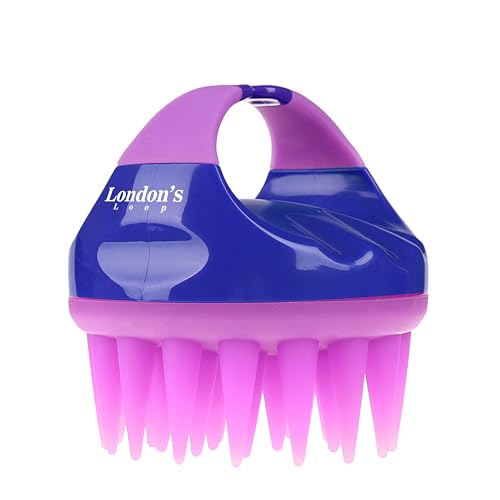 Scalp Head Massager Hair Body Shampoo Brush with Soft Long Silicone bristles for Wet or Dry Hair Care. Suitable for Unisex & Pets