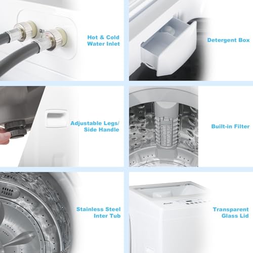 Image of Pro+ 1.8 Cu.Ft Top Load Washer | 6 Auto Programs Quiet Motor | UL Certified Portable Washing Machine Compact Laundry for Small Apartments, Dorms, RVs