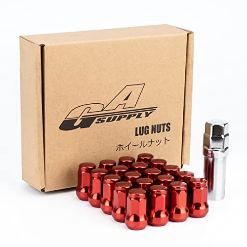 GAsupply ホイールロックナット M12 x P1.5 トヨタ/ホンダ/マツダ/ダイハツ/三菱の普通車と軽自動車に対応 外七角 ショートナット スチール製 盗難防止